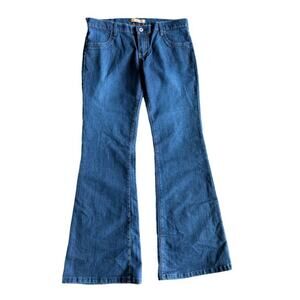 Danesi Jeans Mid Rise Embroidered Rhinestone Seat Dark Wash Size 11 Flare NWT
